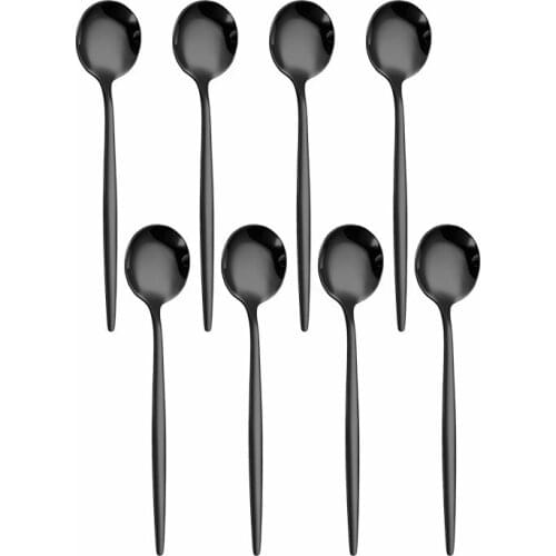 8pcs Tea Spoon Cutlery Set Stainless Steel Dinnerware Set Western Kitchen Silverware Tea Spoon Tableware Flatware Set Wholesale