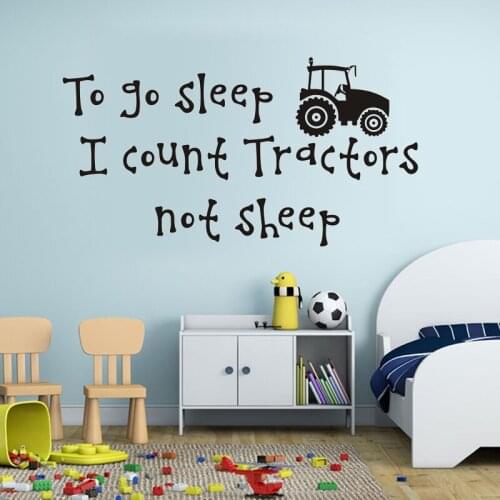 I Count Tractors Not Sheep Wall Stickers Boys Room Home Decor Vinyl Sticker Removable Cartoon Wall Decals For Children Bedroom