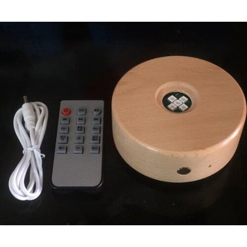 Night Lights for Bed Room Decor Bedside Three-Dimensional Crystal Ball Bluetooth Music Box LED Light Wooden Base RoundLED-183