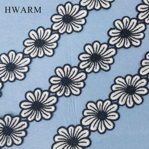 High Quality New Hollow Black White Lace Fabric Ribbon Mixed Color Wedding Sewing Trim Milk Silk Flower Skirt Dress Accessories