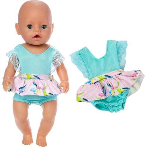 New Blue lace jumpsuit Doll Clothes Fit For 43cm baby Doll clothes reborn Doll Accessories