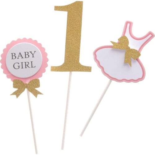 BABY BOY/BABY GIRL Clothing Dress Design Cake Topper for 1st Birthday Party