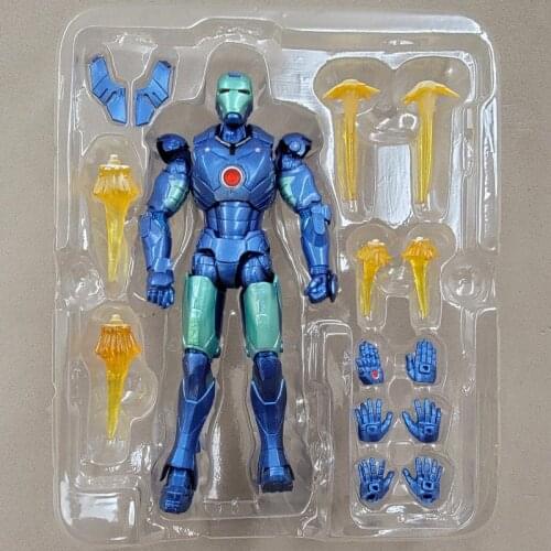 Marvel Heros The Avengers Blue Iron Man SHF Figure Model Toy Cartoon Action Figure Collectibles PVC Dolls Gift Toys For Children