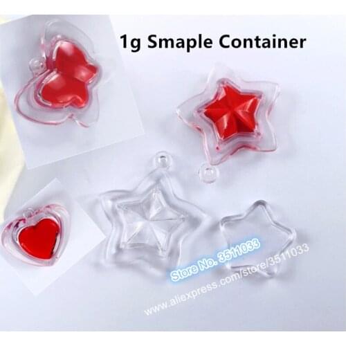200pcs 1G Mini Empty Clear Butterfly Star Heart Shape Lipstick Refillable Box Plastic Cosmetic Makeup Cute Lip Balm Container