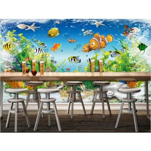 Custom photo wallpaper 3d wallpaper for walls 3 d Beautiful childrens room underwater world background wall painting decor