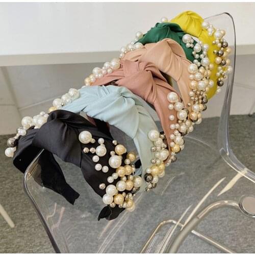 Retro Simple Bow Broadside Headband for Women Pure Color Fabric Knotted Hairband Girl Turban Hair Accessories Headwear Headwrap