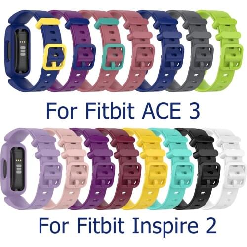 Wrist Strap For Fitbit Ace 3 Kids Smart Watch Band For Fitbit Inspire 2 Classic Bracelet Replacement Soft Silicone Wristband