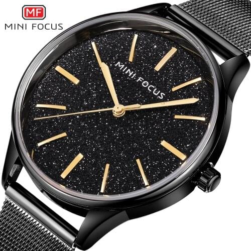 MINI FOCUS Luxury Brand Fashion Ladies Watch For Women Reloj Mujer Montre Femme Relogio Feminino Quartz Wristwatches Mesh Steel