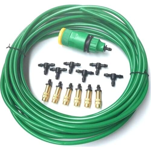 Garden Misting Sprinkler Irrigation System Watering Kits with Adjustable Mist Spray Tee Connectors