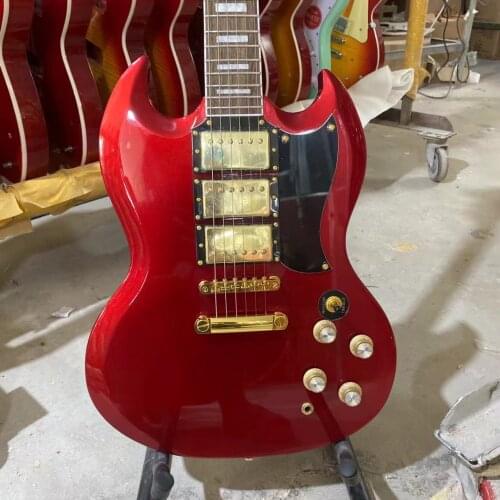 SG G400 Electric Guitra Metallic Red Black Pickguard Golden Hardware Rosewood Fingerboard Mahogany Body Free Shipping