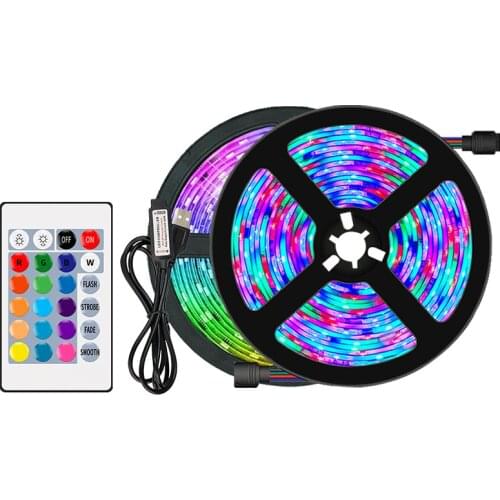 USB LED Strip Light RGB 2835 Color DC5V With IR Remote Color Changing Lights TV Backlight Strips Lights for Home Decor Dropship
