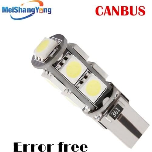 T10 9 SMD 5050 CANBUS OBC No Error led W5W Bulb 501 dash led car bulbs interior Lights Car Light Source parking 12V