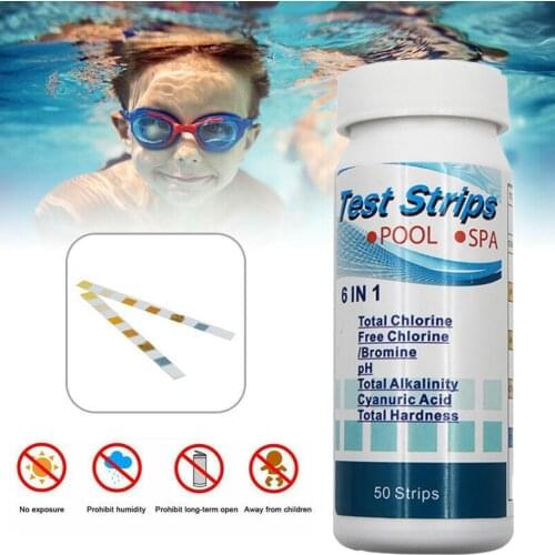 6-In-1 Zwembad PH Test Card Chloor Resterende PH Waarde Alkaliteit Accessoires PH Test Tester Strip cleaner Zwembad Hardhei L4C4