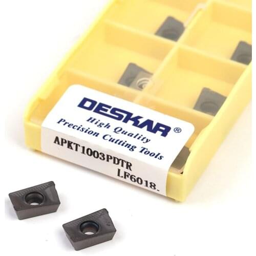 10pcs APKT1003PDTR LF6018 CNC lathe tool Cemented carbide milling blade finishing Milling cutter tool Processing stainless steel