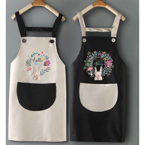 Waterproof And Oil Proof Apron Kitchen Accessories Cartoon Cute Householf Items Pink Aprons For Woman Baking Accessories