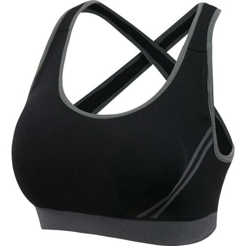 High Quality Absorver Sweat Professional Sportes Bra Women Seamless Cup Bra Padded Top Aerobics Vest Crop Top S M L XL