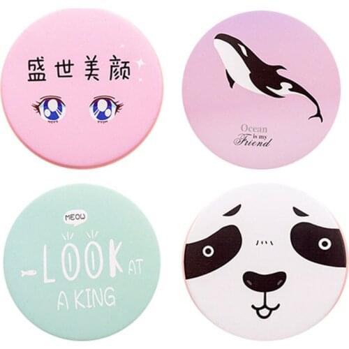 Makeup Mirror Mini Cute Cartoon Pattern Cosmetic Mirror Portable Travel Round Pocket Makeup Mirror for Beauty Tools