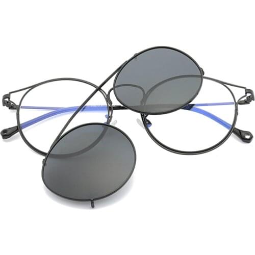Women Cat eye Cat eye glasses sunglasses high quality metal 2 In 1 Clip On Sunglasses Womens blue light Glasses Frame