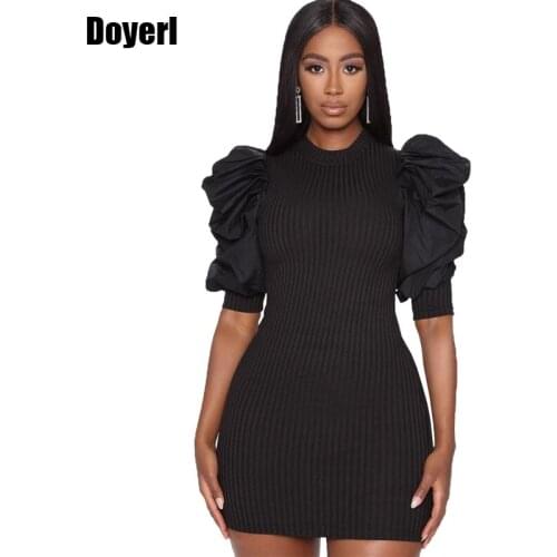Ladies Dresses New Arrival 2021 Summer Women Ruched Bodycon Sexy Club Mini Black Dress Elegant Party Office Casual Dress Short