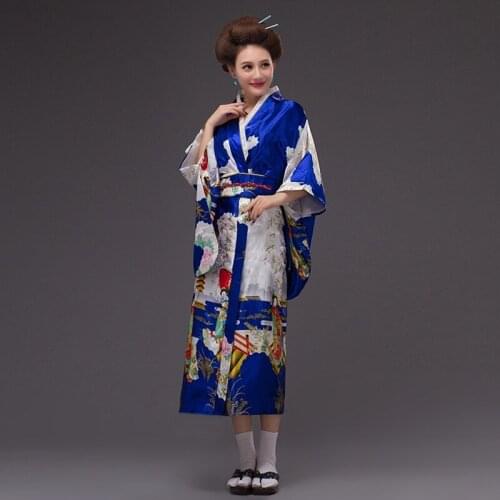 Japanese kimono traditional dress cosplay female kimonos woman 2018 yukata obi haori long kimono TA453
