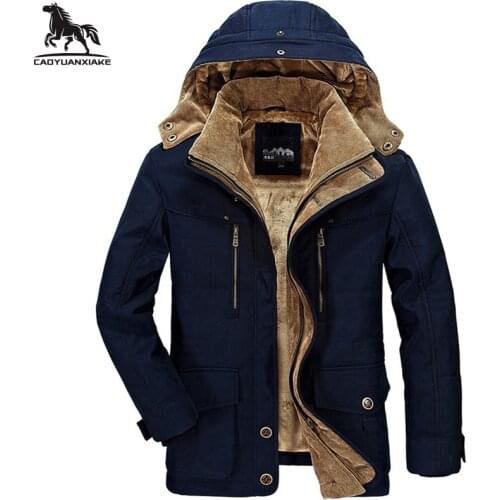 Winter Jacket parka men L-5XL 6XL Middle age parka Mens coat Plus velvet thickening warm coats mens casual hooded jackets17029