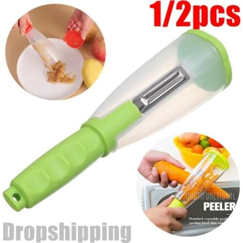 1-2pc Kitchen organizer Fruit Peeler with storage box Vegetable Peeling Knife With Storage Tube Apple Peeler Kitchen convenience