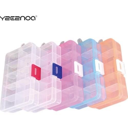 10 cells Jewelry Rings Craft Organizer Storage Plastic Tool Box Case Beads tiny stuff Compartments Containers Makeup Box