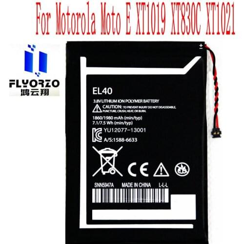 100% Brand new High Quality 1860mAh EL40 Battery For Motorola Moto E XT1019 XT830C XT1021 Mobile Phone
