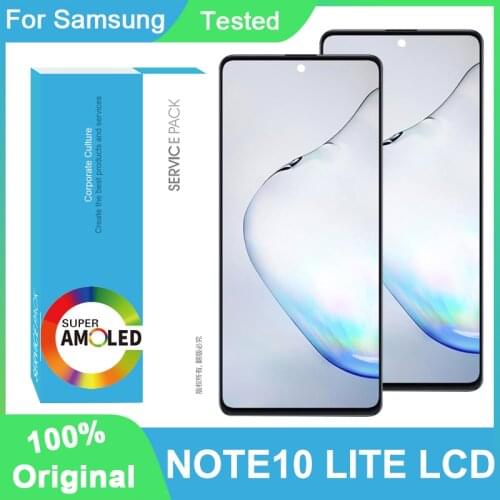 100% Original 6.7'' AMOLED Display For Samsung Galaxy Note 10 Lite N770F LCD Touch Screen Digitizer Assembly Repair Parts