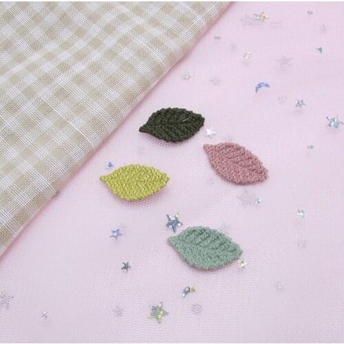 100pcs Imitation Leaves Wool Leaf Fabric Accessories DIY Hand Hair Clip Leather Jewelry Material Stationery Box Decoration
