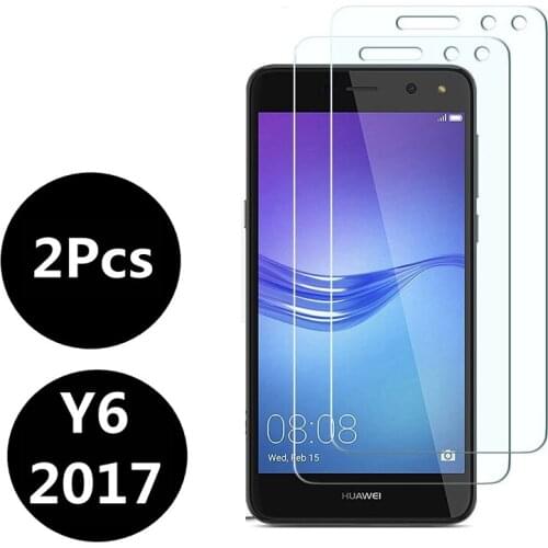 2pcs Tempered Glass Huawei Y6 2017 Screen Protector Huawei Y6 2017 Screen Protector Protective Glass Film pelicula de vidro