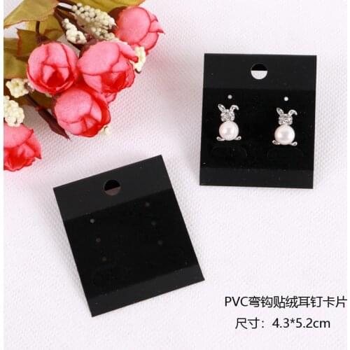 Free Shipping 200x Black Plastic With Velvet Card,Ear Hooks Earring Display Cards,Cheap Jewelry Earring Packaging Card Supplier