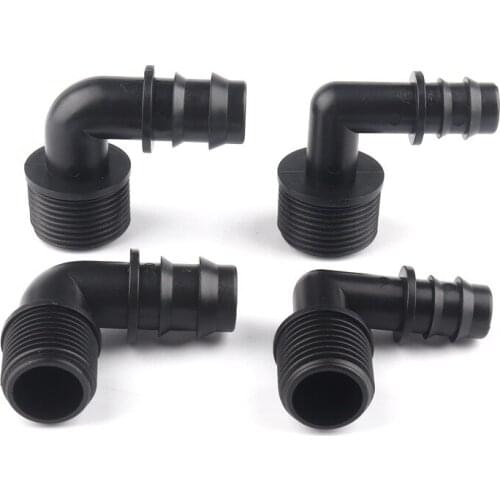 3pcs 1/2" 3/4" Threaded Elbow Connectors 16 20mm PE Pipe Connector Micro Irrigation Pipe Hose Water Connectors Pagoda Joints