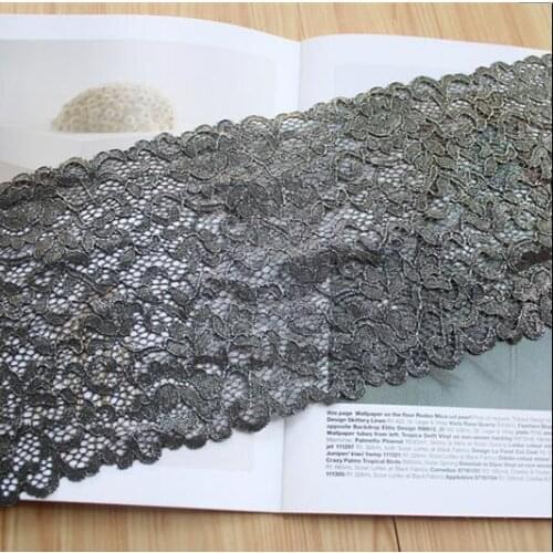 5 Meters Silver Black Elastic lace Trim Lace Ribbon Applique DIY embroidery Garment Accessories Sewing Crafts Lace Trimmings