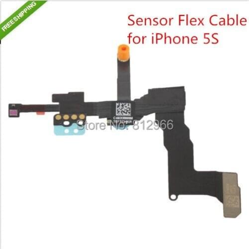 50pcs/lot, Original Used light sensor flex cable + small front camera and microphone for iPhone 5S