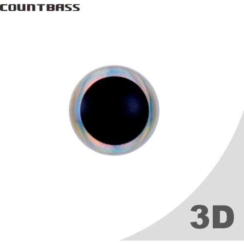 50pcs 4mm, 5mm, 5.5mm, 6mm, 7mm, 7.5mm 3D Holographic Big Black Pupil Fishing Lure Eyes,Living Bass Flying Jigs Lure Eyes