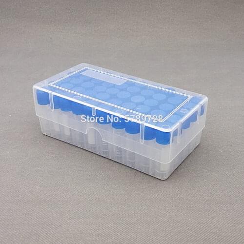 50 pieces plastic 1.8ml freezing tube + one piece 50 vents plastic Freezing tube storage box for experiment
