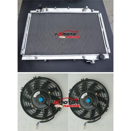 56mm Aluminum Racing Radiator+FAN For Toyota Landcruiser HDJ80 HZJ80 HZJ HDJ 80 AT/MT Auto