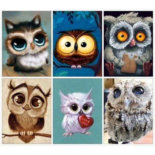 DIY Owl Diamond Painting Full Square/Round Diamond Embroidery Cross Stitch Animals Pictures Of Rhinestones Decoration Home