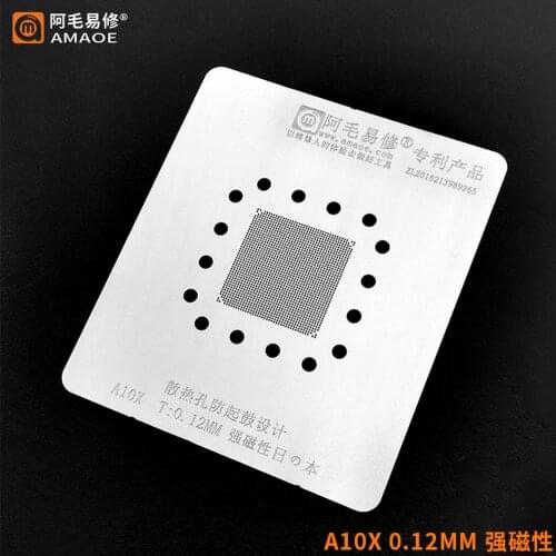 Amaoe High quality Chip BGA Reballing Stencil Kits Set Solder for iphone A12X A10X CPU tinned steel mesh new ipad CPU steel mesh