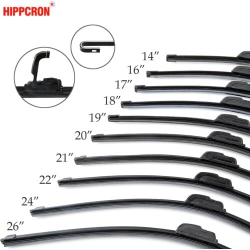Car Frameless Wiper Blade Natural Rubber Bracketless Auto Soft Windshield 14" 16" 17" 18" 19" 20" 21" 22" 24" 26"