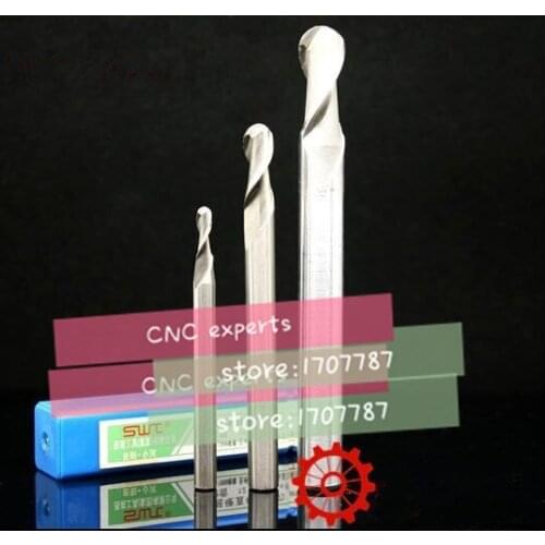 Free shipping 10pcs R0.5~R5.0 high speed steel ball end milling cutter, straight shank white steel cutter,R alloy milling cutter