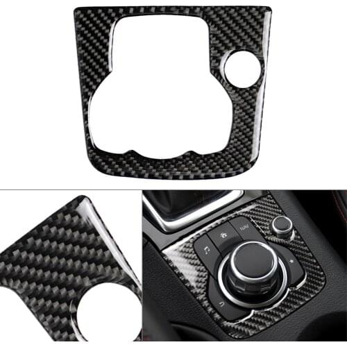 Carbon Fiber ABS Center Console Multimedia Panel Trim For Mazda 3 Axela 2013 2014 2015 2016 LHD
