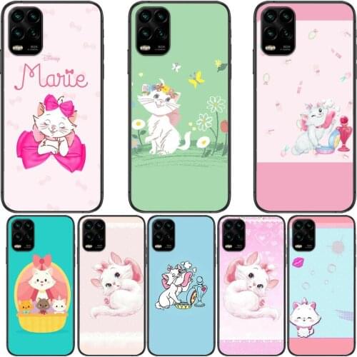 Lovely Cat Marie cartoon Phone Case For XiaoMi Redmi Note 11 10 9S 8 7 6 5 A Pro T Y1 Anime Black Cover Silicone Back Pre style