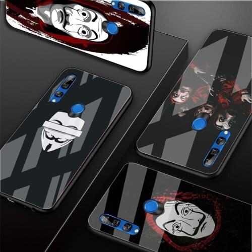 La casa de papel Money Heist Tempered Glass Phone Case For Huawei honor 8X 9 10i 20i 20Lite 20Pro 30 Pro Cover Shell