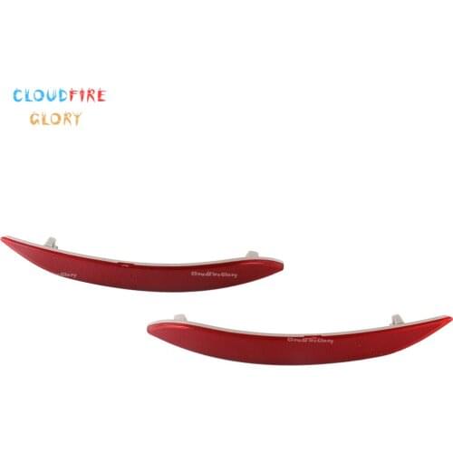 CloudFireGlory 63147314883 63147314884 Pair Left+Right Rear Bumper Reflector Light Lamp Red For BMW E84 X1 2013 2014 2015