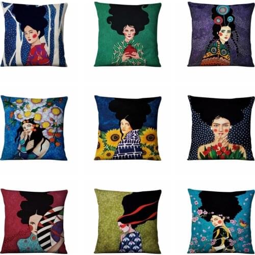 Night Sky Girls Fashion Art Cushion Decorative Pillow Home Decoration Pillows Almofadas Decorativas Para Sofa Throw Pillow 45*45