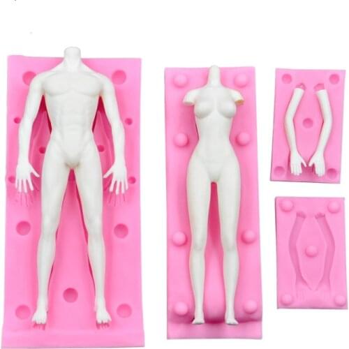 DIY clay hand-made soft clay mud silicone human mold ultra light clay Q version body mold soft clay body turning mold