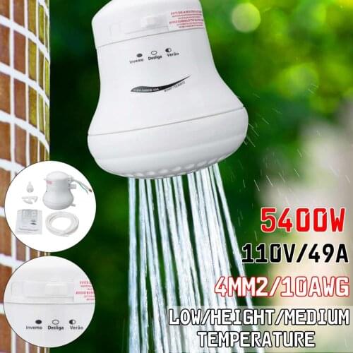 5400W 110V/220V Electric Shower Heater Instant Hot Faucet Bathroom Water Heating Instantaneous Water Heater