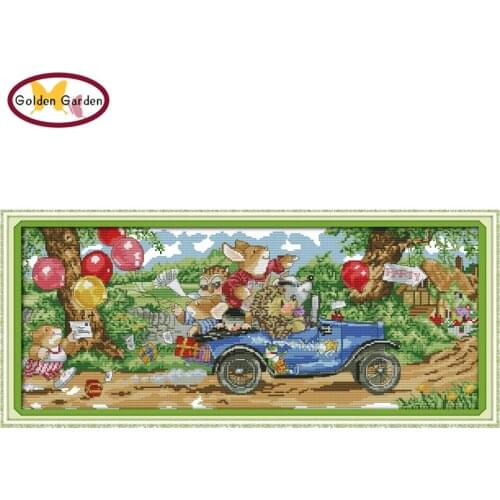 GG Traveling Cross Stitch Kits Printing for 14CT or 11CT Count Fabric Count Needlework Embroidery Cross Stitch Counting Pattern